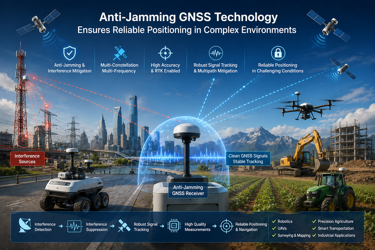 How Anti-Jamming GNSS Technology Ensures Reliable Positioning in Complex Environments